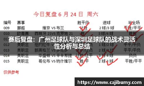 赛后复盘：广州足球队与深圳足球队的战术灵活性分析与总结
