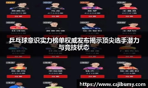 乒乓球意识实力榜单权威发布揭示顶尖选手潜力与竞技状态