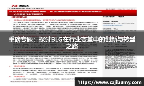 重磅专题：探讨BLG在行业变革中的创新与转型之路