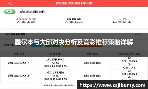 墨尔本与大邱对决分析及竞彩推荐策略详解