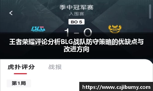 王者荣耀评论分析BLG战队防守策略的优缺点与改进方向